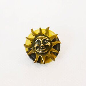 Handmade Celestial Sun Pin Button